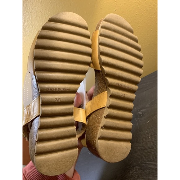 DORKING Tan Cut-Out Leather Quarter Strap Wedge Heel Sandals EUR 39≈ US 8.5 - Picture 6 of 12